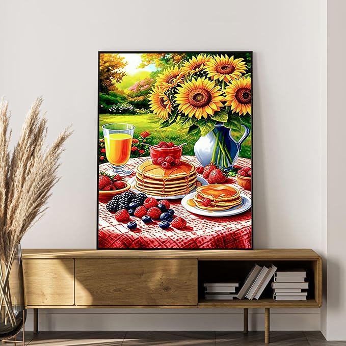 Paint by Numbers Kit for Adults, Sunflower & Pancake Breakfast, 16x20 Inch