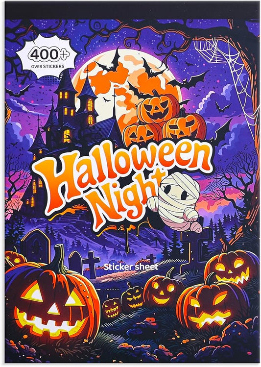 400+ Pcs Vintage Gothic Halloween Sticker Book, Witch Pumpkin Decorative Stickers for Junk Journal Supplies Art Scrapbooking DIY Crafts Halloween Games Party Gifts for Teens Adults Craft Lovers