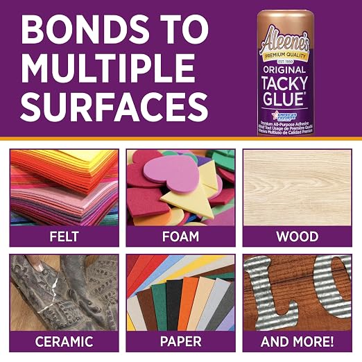 Aleene's Orignial Tacky Glue for Crafts in Always Ready Bottle, Nontoxic, Dries Clear, 4 fl oz