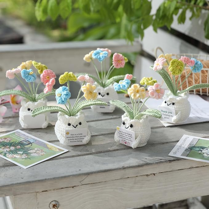 Back to School Teacher Gifts, Helping Me Grow Crochet Flower Pot