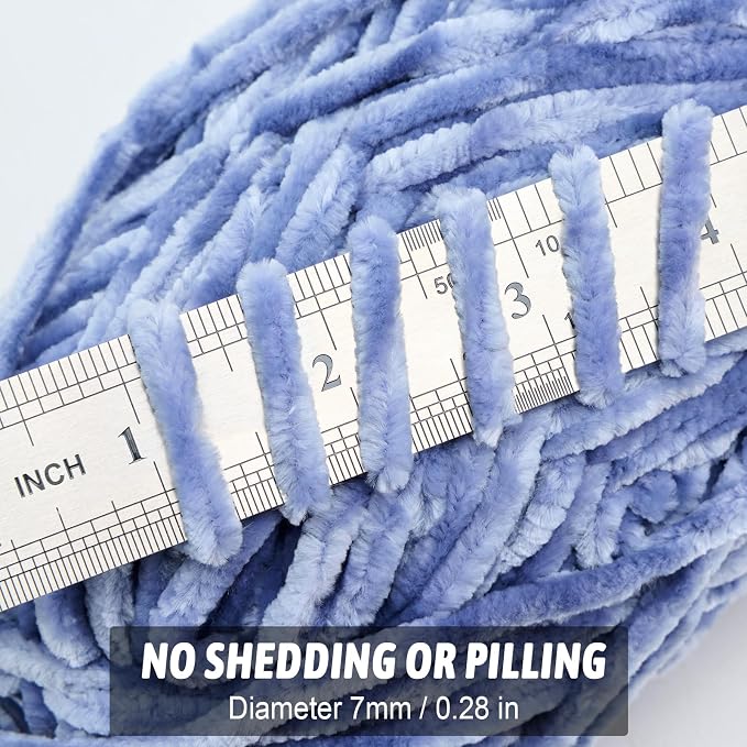 Soft Velvet Chenille Yarn for Crocheting, Super Bulky Yarn for Blankets