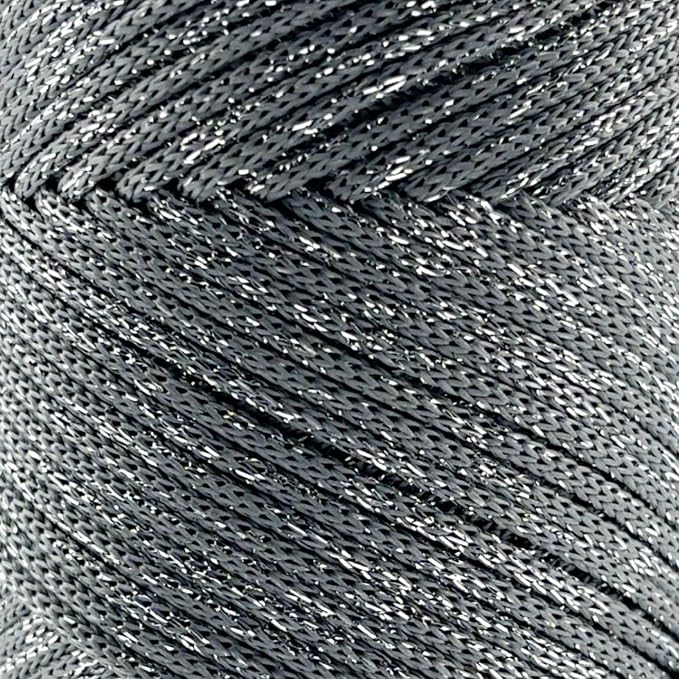 S Sensy 2mm Sparkle-Premium Polypropylene Macrame Cord 5 Pack Gray Sparkle
