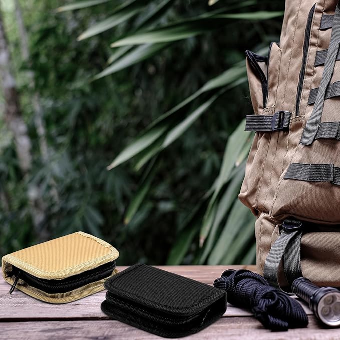 Suncalla 2 Pack Military Survival Sewing Kit Travel Emergency,Black Brown