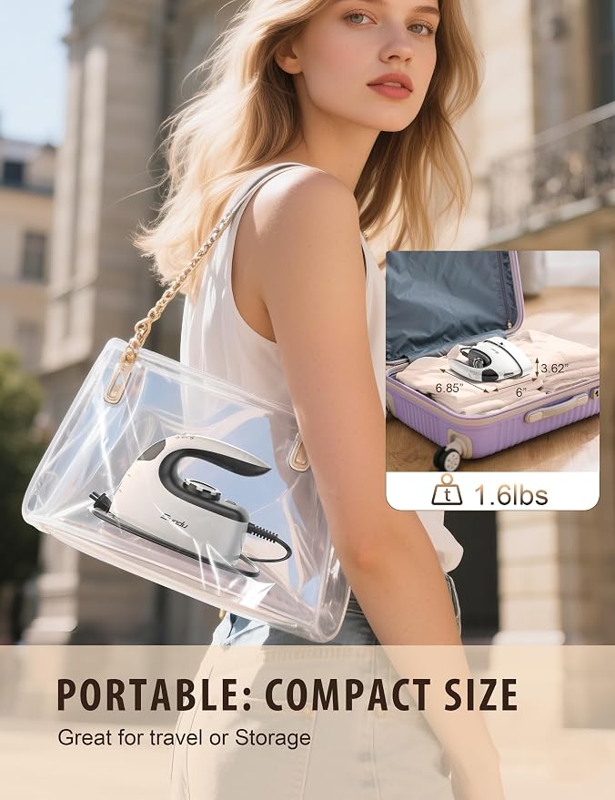 Sundu Mini Steam Iron with Rotary Temp Control for Travel & Sewing