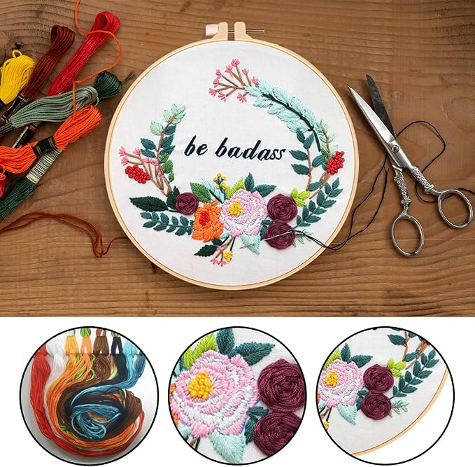 Nuberlic 3 Pack Funny Embroidery Kit for Beginners Adults