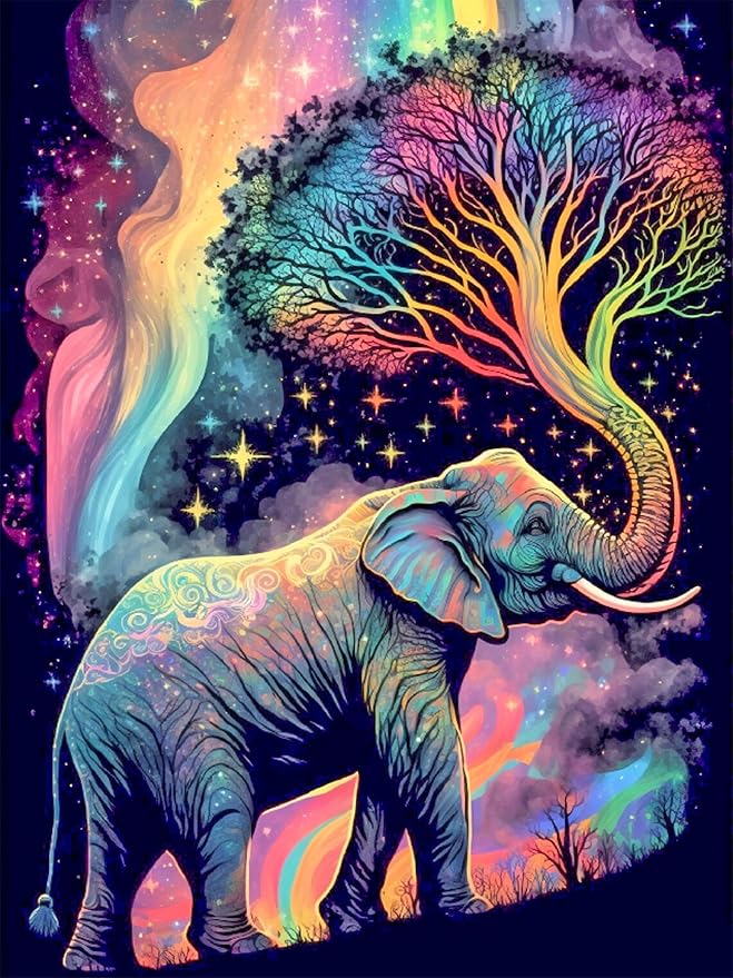 Meothan Diamond Art Kits for Adults Elephant Diamond Painting Kit 12x16in