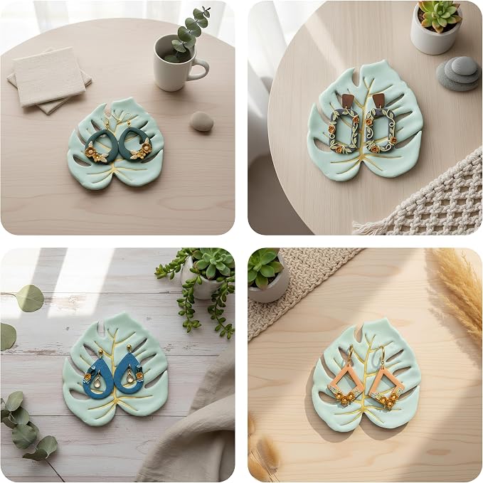 Botanical Trinket Cutter Set for Polymer Clay Display & Jewelry Styling – Monstera, Sunflower & Daisy | SUNMODA-TRI
