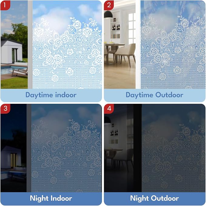 ADD.HERES Stained Glass Window Film, Window Film Decorative, 17.5 x 78.7 in