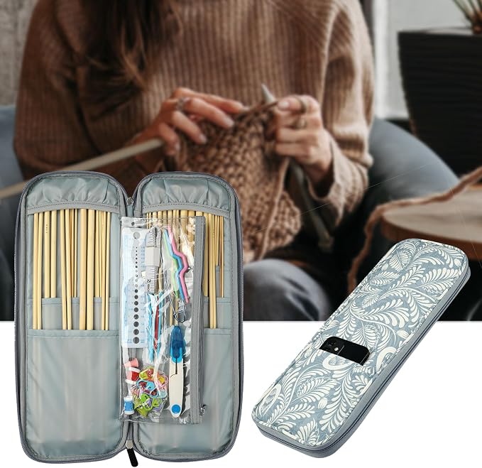 Professional Knitting Tools Pack, Included 36 Pcs Knitting Needles and Accessories and Portable Case, Durable and Beautiful Knitting DIY Kit for Any Project