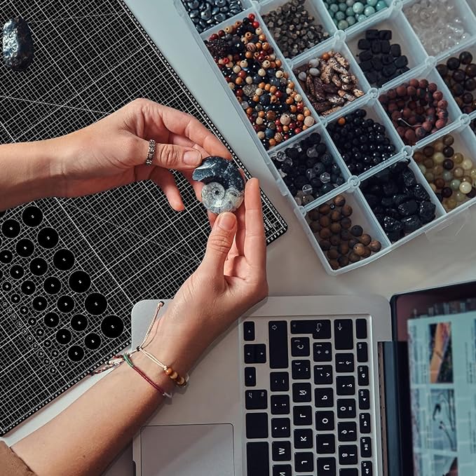 Headley Tools Thickened 36 x 48 Inch Self Healing Sewing Cutting Mat, A0 Rotary Cutting Sewing Mat for Crafts, Double Sided 5-Ply Table Cutting Board for Fabric Quilting Leather Hobby, (Grey/Black)