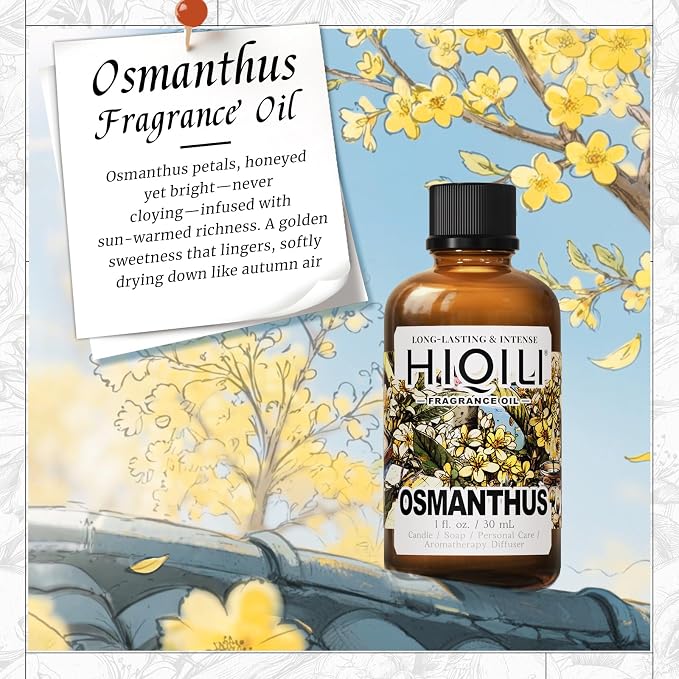 HIQILI Osmanthus Fragrance Oil for Diffuser, Women Perfume Making - 1 Fl Oz