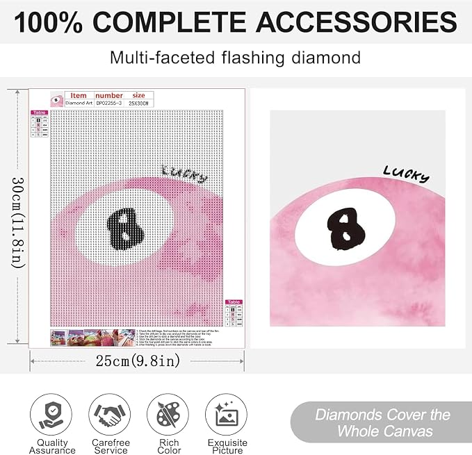 Diamond Art Kits for Adults,6 Pack Pink Bow Diamond Painting Kits 10 x 12in