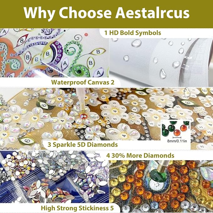 Beach Diamond Art Kits for Adults Special Shape Diamond Painting
