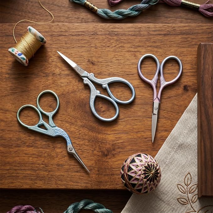 JJUNW 3Pcs Sewing Scissors, Embroidery Scissors For Fabric Cutting | Stainless Steel For Sewing Sewings Scissor For Fabric Cutting, Sewings Machine Accessories For Threading Needlework
