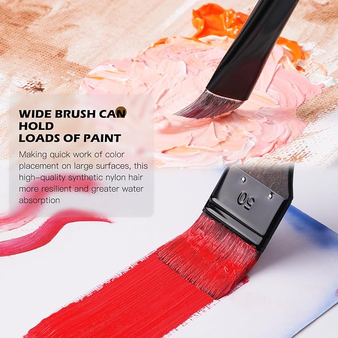 Fuumuui 26pcs Professional Paint Brush Set - High-Grade Series Synthetic Nylon Paint Brushes for Landscape, Acrylic, Oil, Watercolor, Gouache - Multi-Functional Universal Free Style for Art Supplies