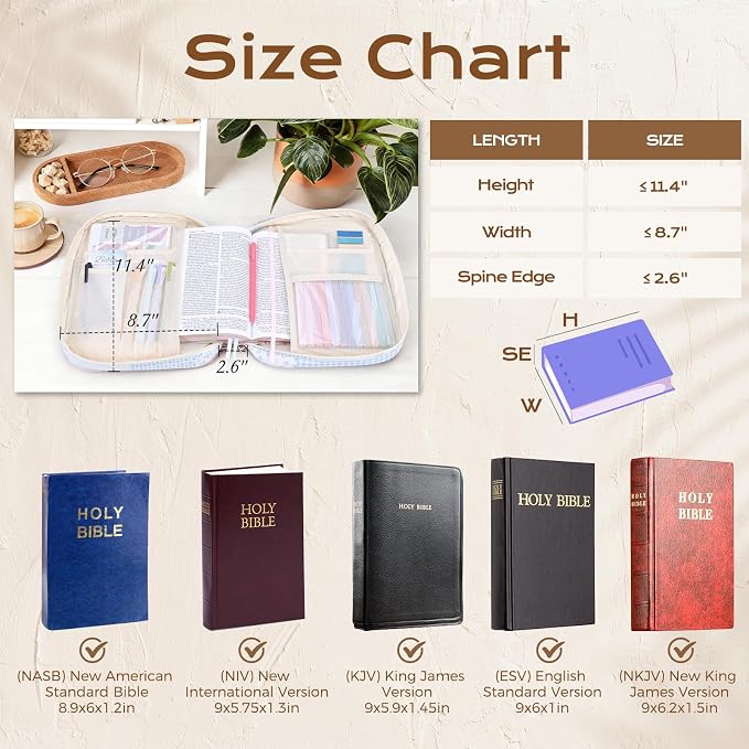 XKDOUS Bible Cover Case for Women Bible Bag Journaling Kit w/Study Supplies