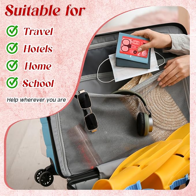 Knitgrip 25 Boxes Mini Travel Sewing Kit Quick Fix Sewing Kits Bulk, Red