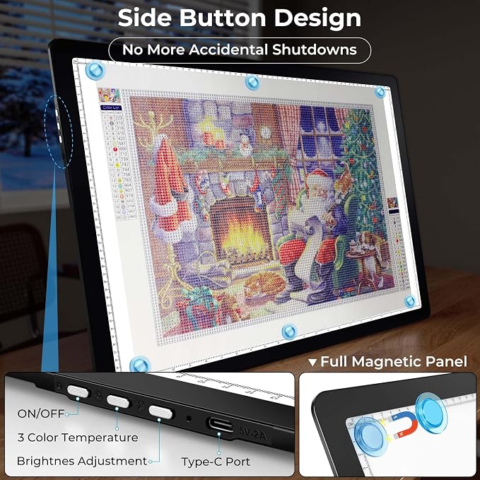 Rechargeable A2 Diamond Art Light Board Extra Large with Stronger Magnetic