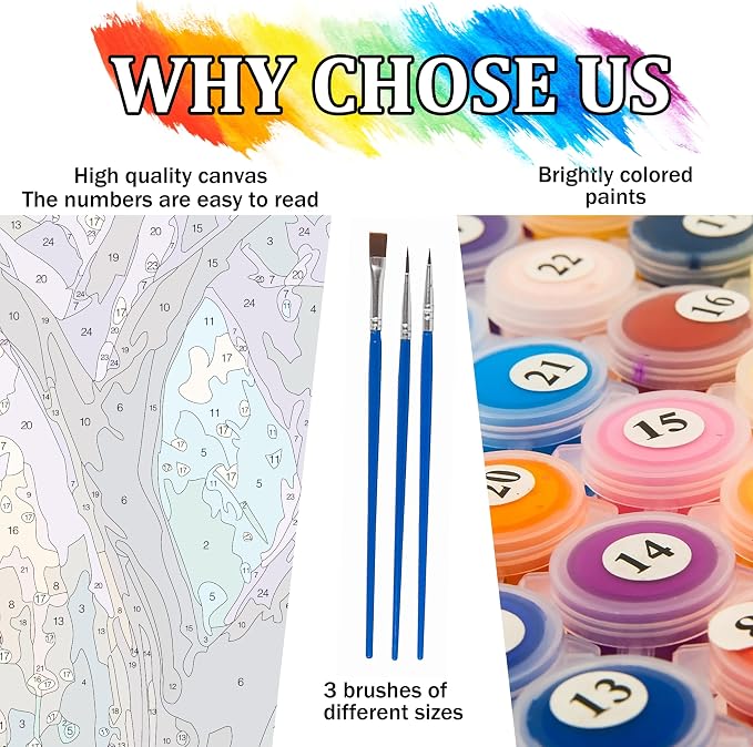Yunruily Tree Paint by Number Kits for Adults-Paint by Numbers Kits for Adults,Tree of Life Paint by Number Kits on Canvas Perfect for Gifts Home Wall Decor(16x20inch)