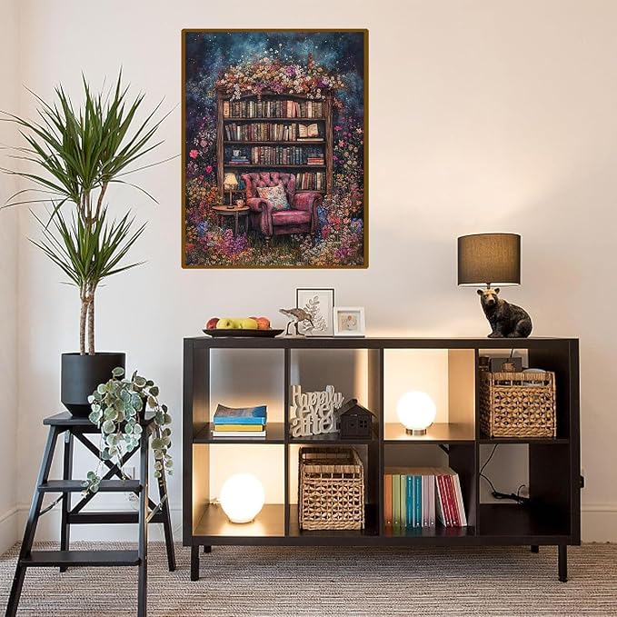 DAZZLEDOTS Diamond Art Kits for Adults Flowers Bookcase Diamond Painting