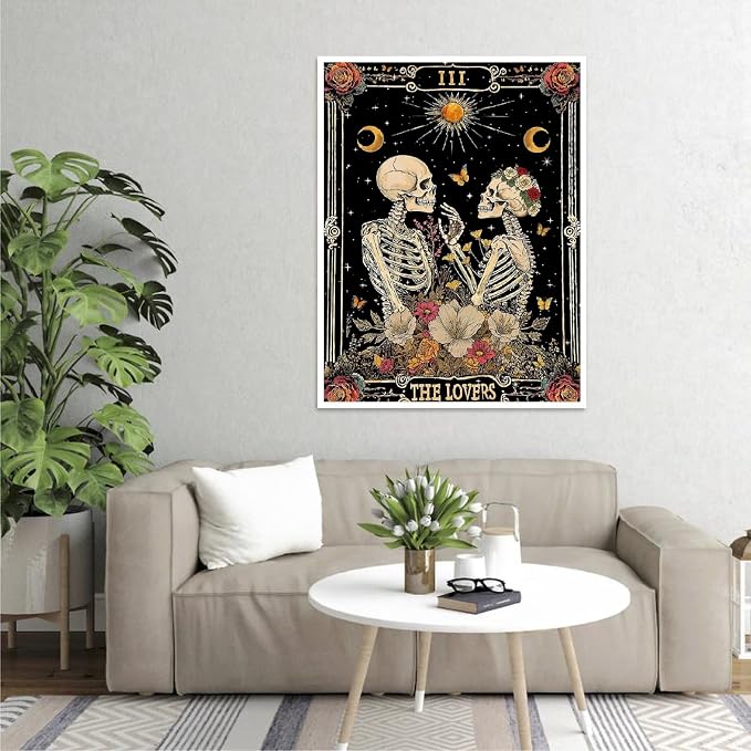 askkqtx Skull Lover Paint by Numbers Kit for Adults Unframed 16x20 Inch