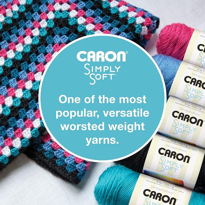 Caron Simply Soft Ombre Yarn for Crocheting, Grape Purple Ombre, 2-Pack