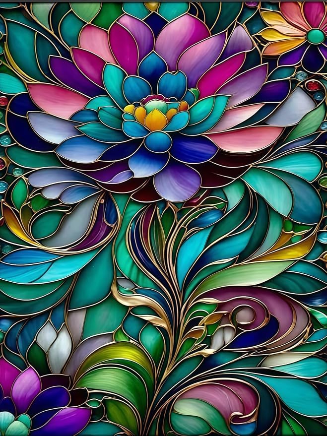 Lotus Diamond Painting Kit 11.8x15.7Inch, Diamond Art for Adults Full Drill | Relaxing DIY Hobby Beautiful Wall Decor for Living Room