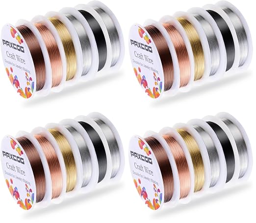 PAXCOO 24 Pack Jewelry Beading Wire for Jewelry Making Supplies and Craft (24 Gauge)