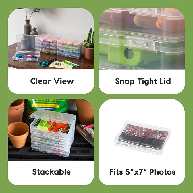 IRIS USA Photo Storage Cases |Made in USA| Fits 5"x7", (10-Pack) - Clear