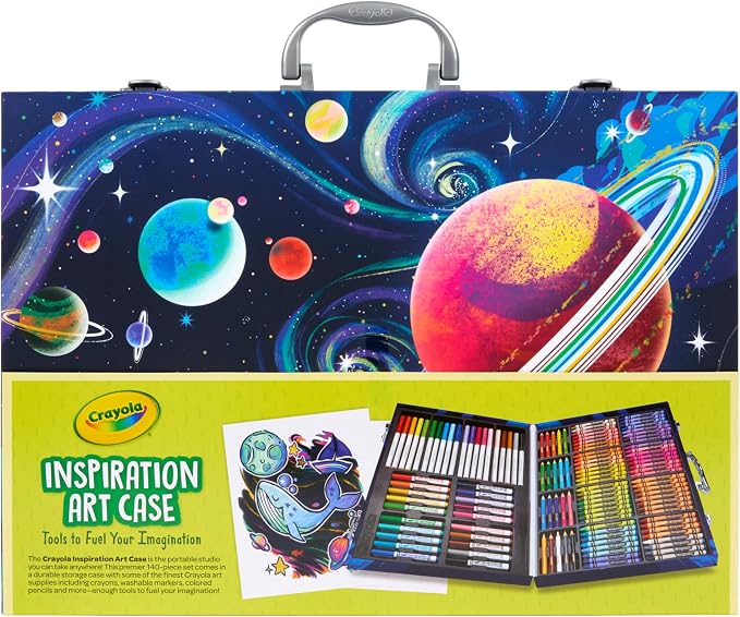 Crayola Inspiration Art Case Coloring Set, 140pc Space Theme – Art Kit for Kids, Crayons, Markers, Pencils, Gift for Boys & Girls, Ages 5, 6, 7, 8 [Amazon Exclusive]