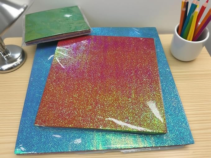 150 Sheets Origami Paper, Square Glitter Cardstock Shiny Laser Paper, Cute Romantic Craft Supplies for Handicrafts Craft Party Decor, 3 Types x 50 Sheets (7.87", 5.91", 3.94")
