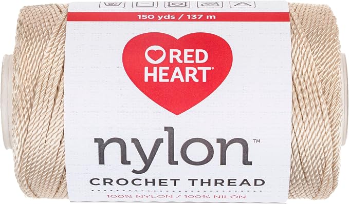 Red Heart Nylon Crochet Thread Size 18, Natural, Single