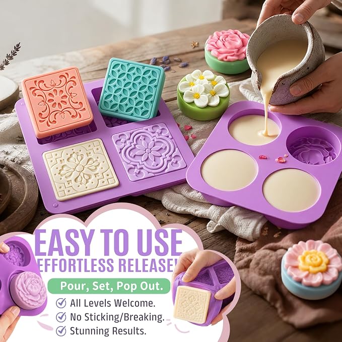 Soap Molds Silicone Soap Molds for soap Making 181-Piece Soap Mold Kit