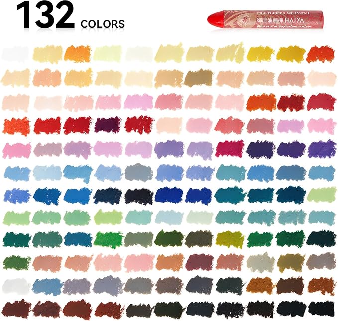 Paul Rubens Oil Pastels, 132 Colors Oil Pastels for Artists and Beginners