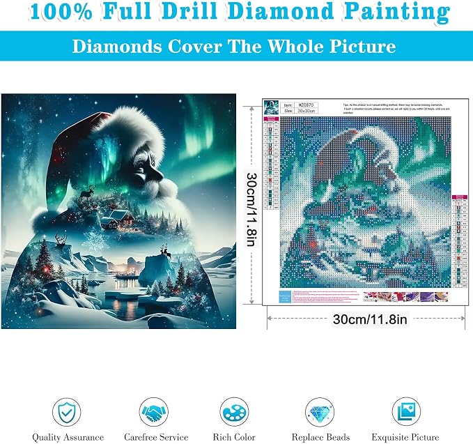 Meothan Diamond Art Kits for Adults Christmas Diamond Painting Kit 12x12in