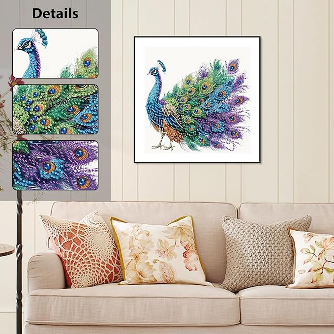 Peacock Diamond Art Kits for Adults Special Shape Diamond Painting