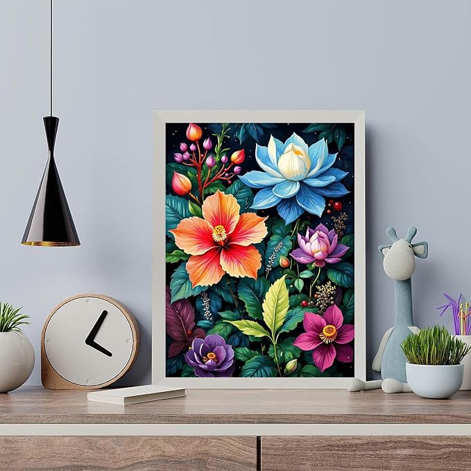 Arttoplus Flowers Paint by Numbers Kit for Adults Beginner 16x20inch | Flower Adult Paint by Number Kits on Canvas, DIY Oil Painting by Numbers for Gift Home Wall Decor (Without Frame)