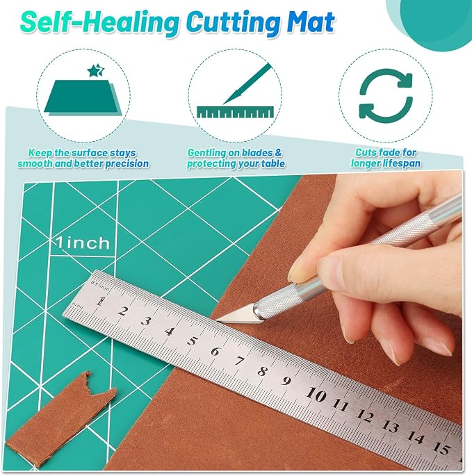 anezus Self Healing Cutting Mat for Rotary Cutting, 35" x 23.3", Green