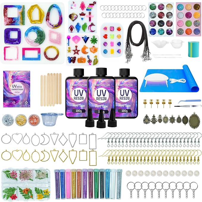 Bond Craftor UV Resin Kit 300g, Hard Type for Jewelry Making