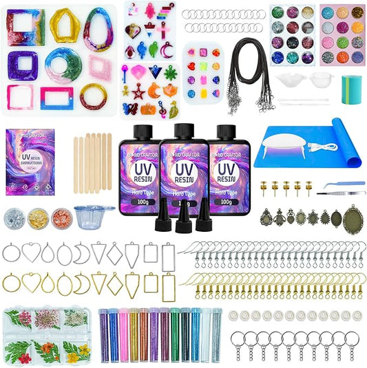 Bond Craftor UV Resin Kit 300g, Hard Type for Jewelry Making