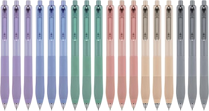 Linbsunne Gel Pens, 0.5mm Black Ink Pens Quick Dry, 18-count