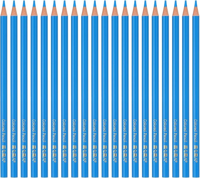 PATIKIL Sky Blue Colored Pencils Set,20 Pcs Oil Color Pencils Wooden Coloring Drawing Pencil for Artists Art Painting