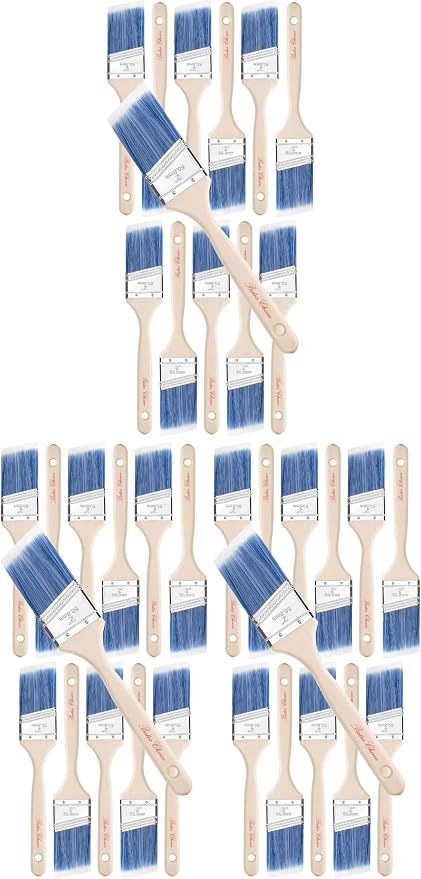 Bates Angle Paint Brushes, 2-Inch, 36 Pack, Treated Wood Handle, Stain & Wall Brushes for Painting Furniture & Walls