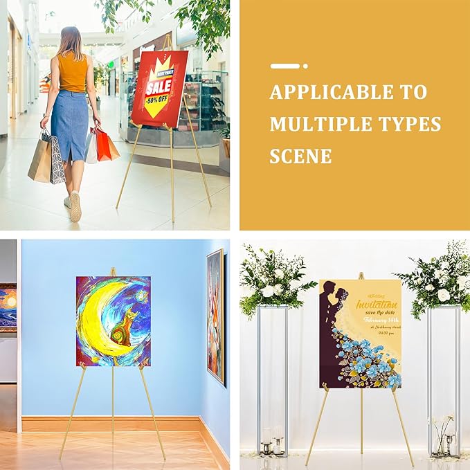 Display Easel Stand for Wedding Sign, Tripod Collapsible Portable Easel