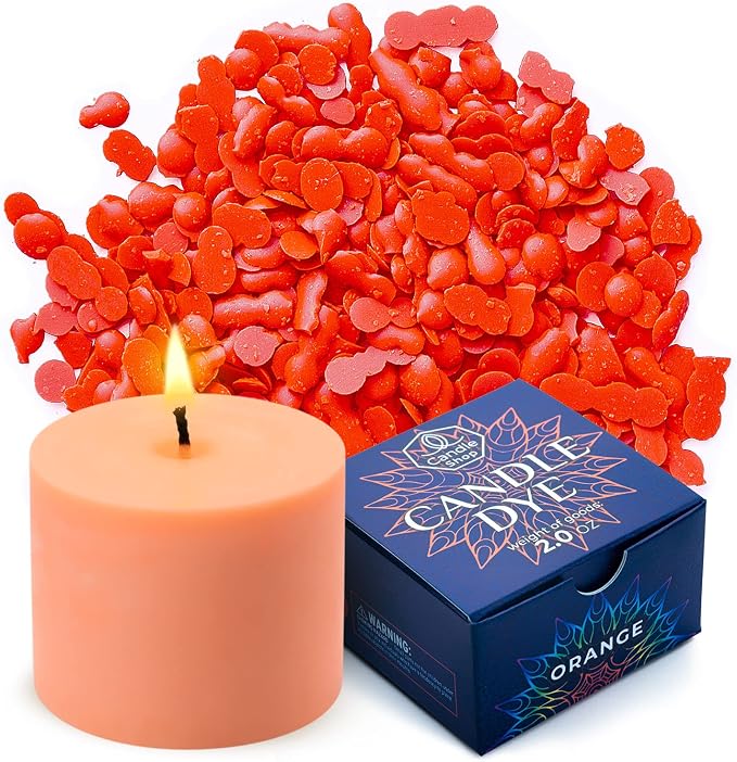 Orange Candle Dye 2oz for Soy Candle Making – Concentrated Wax Color Chips | Highly Concentrated Candle Wax Dyes – Candle Shop Premium Color Dye Chips for Soy Wax, Beeswax, Paraffin