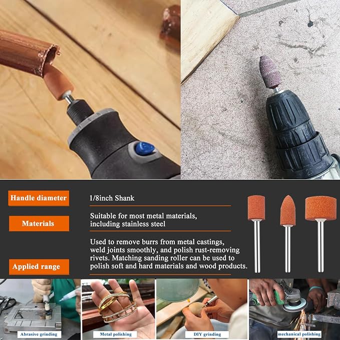 Sanding Drum Set for Most Rotary Tools-Includes 138 Aluminum Oxide Drum Sander Sanding Sleeves (80,120,240 Grit),12 Drum Mandrels and 9 Sanding Bits,Sanding Bits Tool Accessories with Box