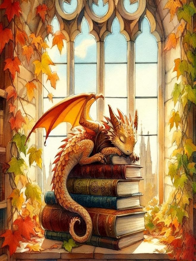 ijbnhd Dragon Diamond Art Kits for Adults 12x16in