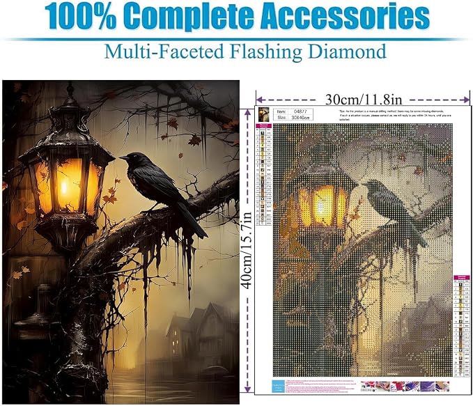 Gothic Diamond Art Kits for Adults, Diamond Painting for Beginner 5D DIY