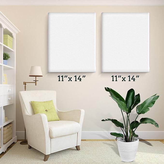 12 Pack Canvases for Painting with 11x14, Painting Canvas for Oil & Acrylic Paint.