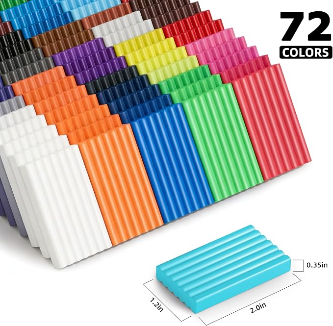 Artpar Polymer Clay Kit,72 Colors Modeling Oven Bake Clay Sculpting Set | Diy Crafts Sculpting Tools Accessory Set, Non-Sticky, Non-Fading, Easy Modeling, Especially Suitable For Kids Adults